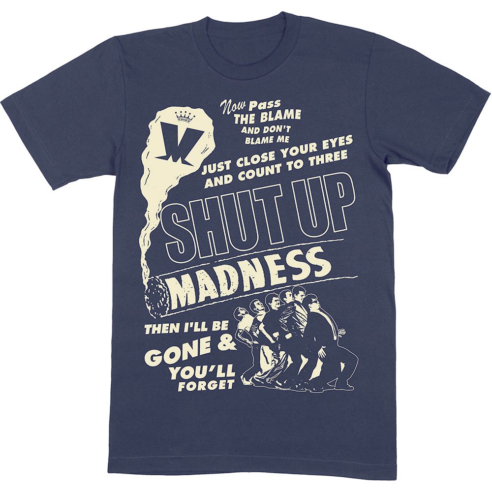 Madness - Shut Up Heren Tshirt - Blauw